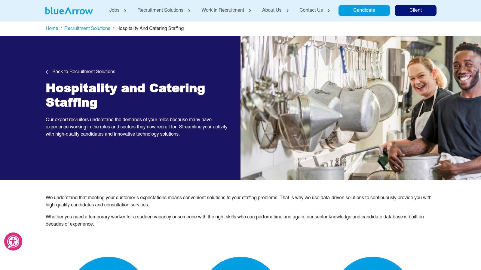 Blue Arrow hospitality staffing solutions