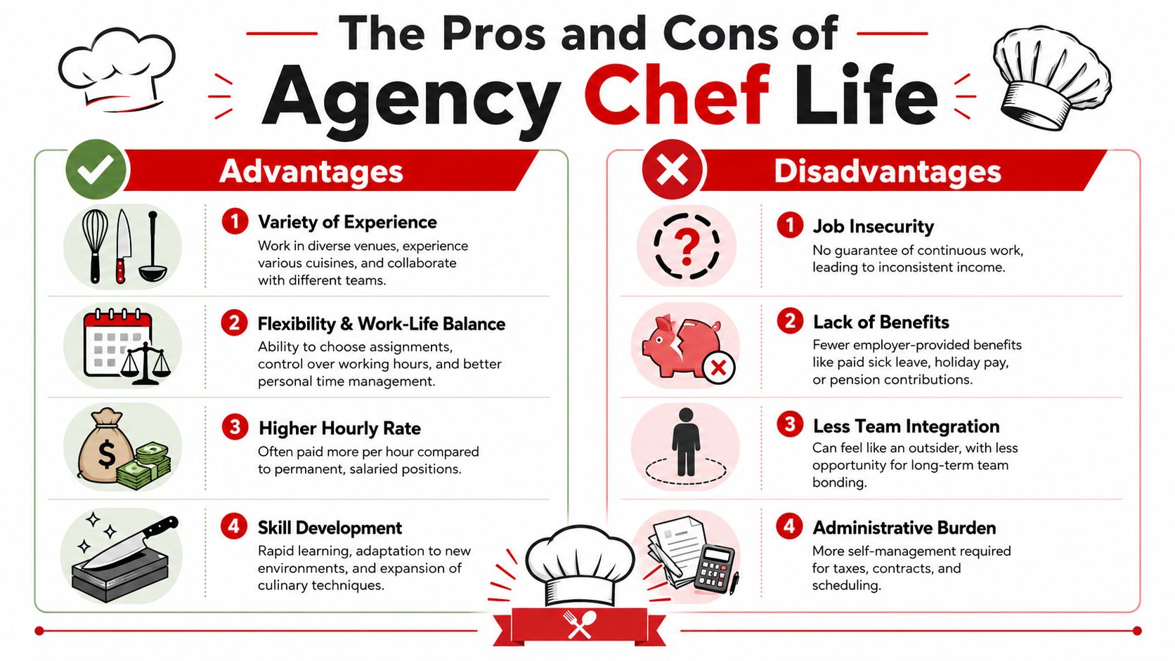 The Pros and Cons of Agency Chef Life