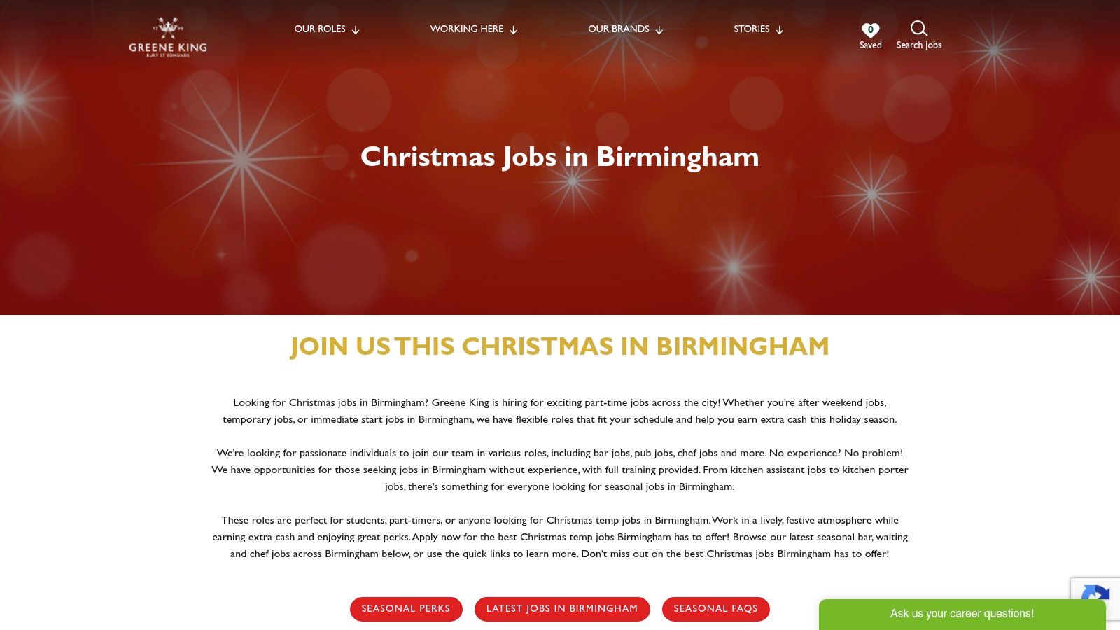 Greene King – Seasonal Pub and Kitchen Roles