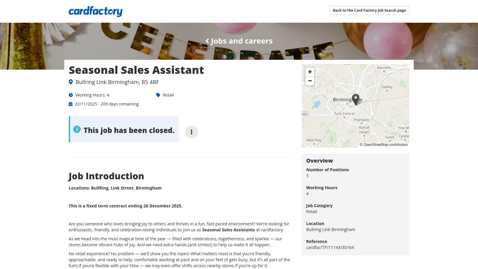 Card Factory – Seasonal Sales Assistant